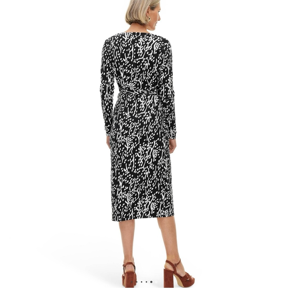 NWT Diane von Furstenberg x Target Midi Sea Spots Black Wrap Dress- S - Picture 2 of 8